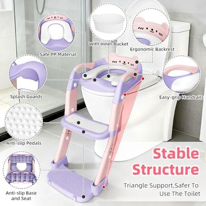BBfancy baby potty training seat showing the wide non slip pedals and handles.