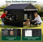 PawGiant full coverage pet crate shelter showing the smooth dual zippers on the front door entryway