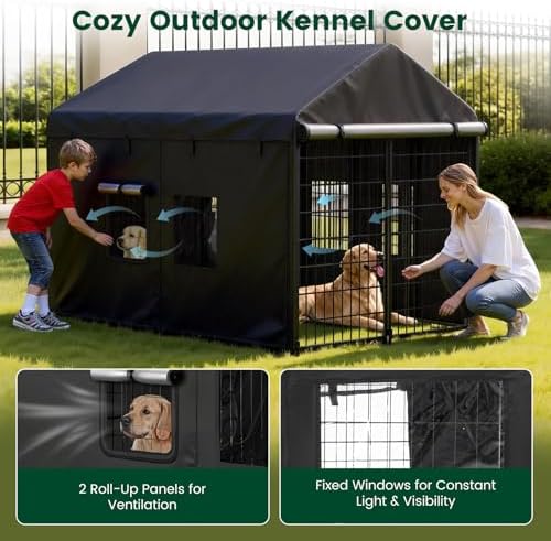 PawGiant full coverage pet crate shelter showing the smooth dual zippers on the front door entryway