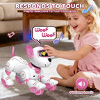 Close up of robot dog toy touch sensor area