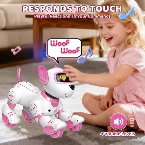 Close up of robot dog toy touch sensor area