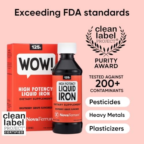 NovaFerrum adult liquid iron supplement nutrition facts and ingredient list