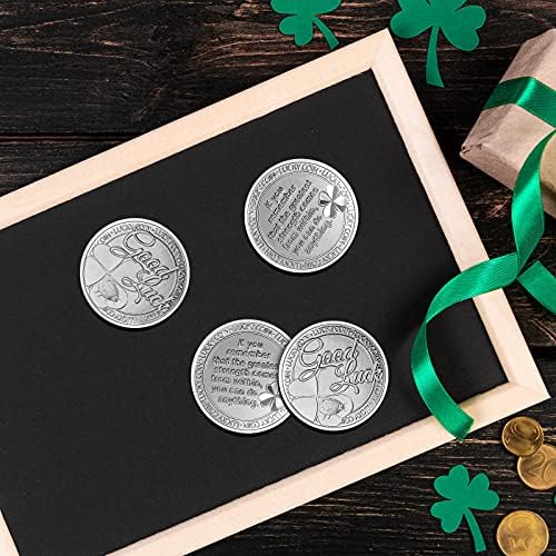 Detailed engraving on Hicarer 4 leaf clover lucky coin