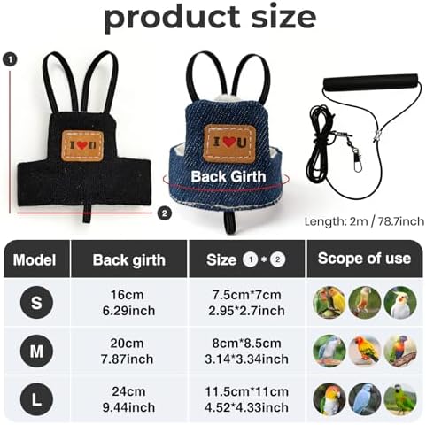 Black bird training harness with rubber grip handle close up