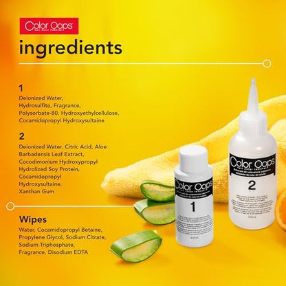 Color Oops bleach free hair color correction kit components