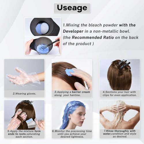 Large capacity five hundred gram professional hair lightener for multiple coloring applications.