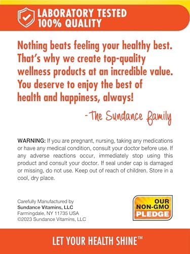 Sundance Vitamin E bottle with safety seal displayed
