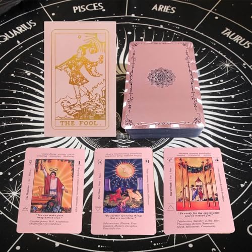 High quality plastic pink tarot cards with guidebook packaging