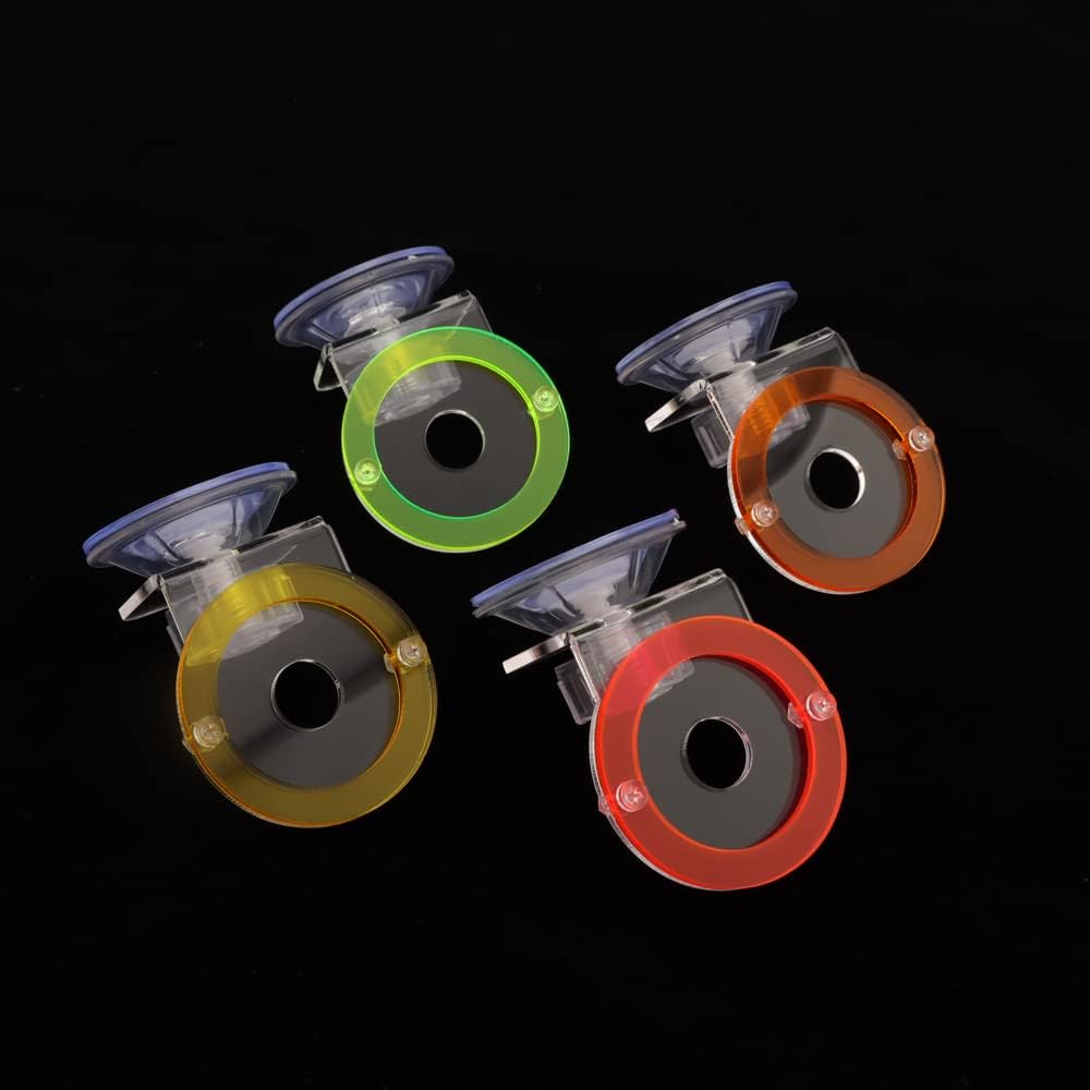 Kcrygogo fluorescent acrylic coral frag holder front view highlighting the four distinct colors