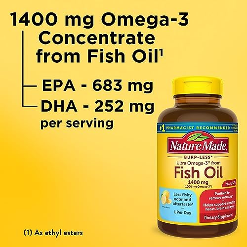 Nature Made imported USA omega 3 supplement for cardiovascular and brain health support benefits