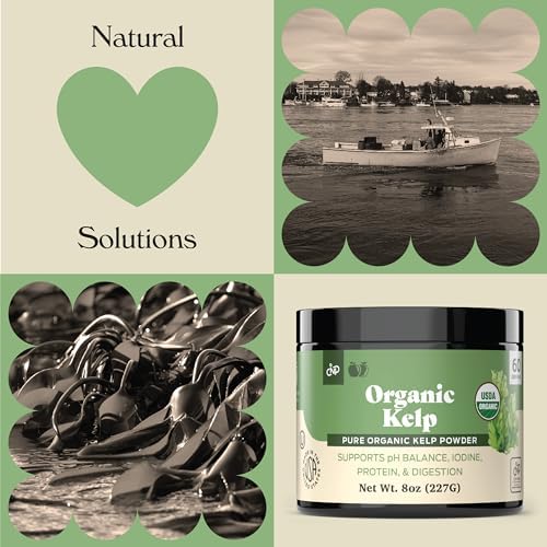 Complete Natural Products seaweed extract powder showcasing product label with nutritional benefits and serving suggestions.
