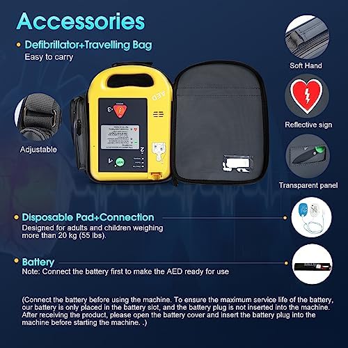 JIALANRW emergency rescue kit with adult electrode pads and battery