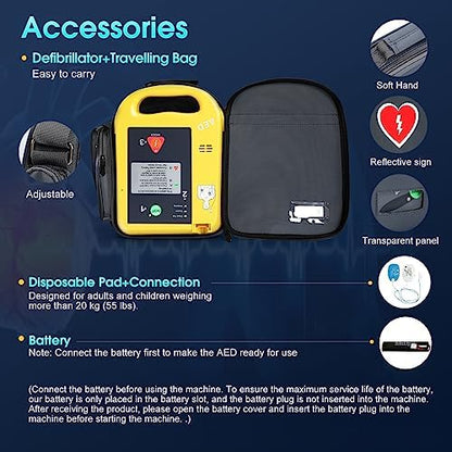 JIALANRW emergency rescue kit with adult electrode pads and battery