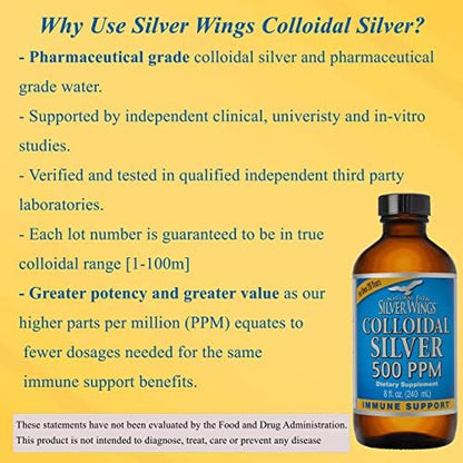 Natural Path Silver Wings pharmaceutical grade deionized water formula liquid supplement side angle