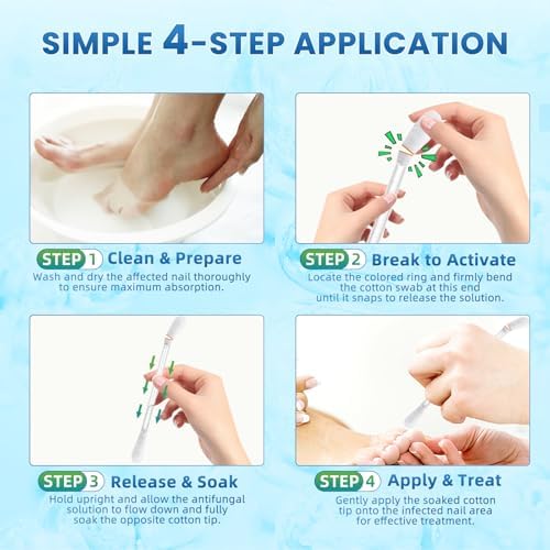 Before and after comparison of healthy nail growth after using Oniadba treatment swabs.