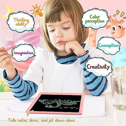 Close up of Bukebu LCD writing tablet lock switch and erase button