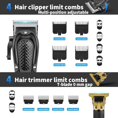 HIENA PRO T-Blade beard trimmer close up detailing the precision cutting edge for sharp lines.