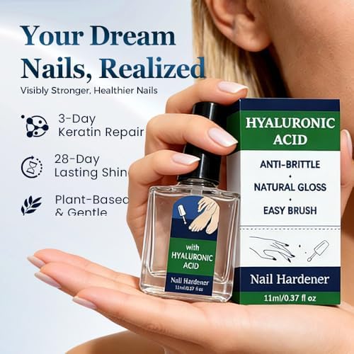 Application of Tanakeji nail hardener on fingernails