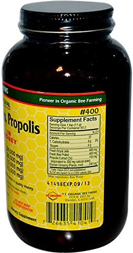 Y.S. Eco Bee Farms supplement label details and nutrition facts