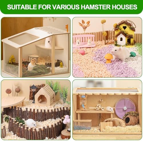 Hamster Cage Sprays Flower Foraging Holder - Natural Wood Feeding Stand, Small Pet Habitat Accessories for Hamsters Mouse Guinea Pig Dwarf Gerbils Syrian Mice (Leaf - Rectangle) - Image 8
