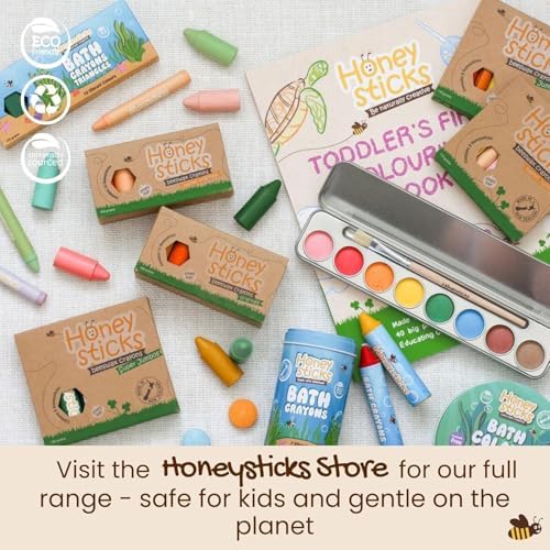 Three piece Honeysticks jumbo paint brush set arranged neatly on a neutral background for kids crafts