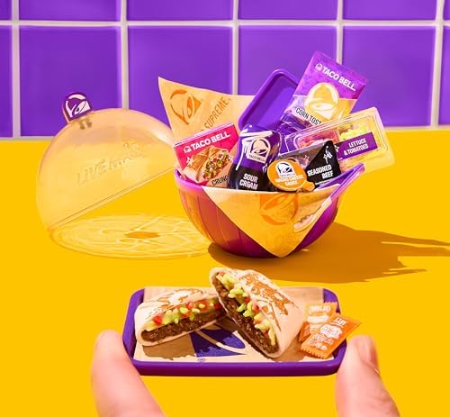 Detailed overhead view of the miniature ingredients including replica seasoned beef and nacho cheese sauce.