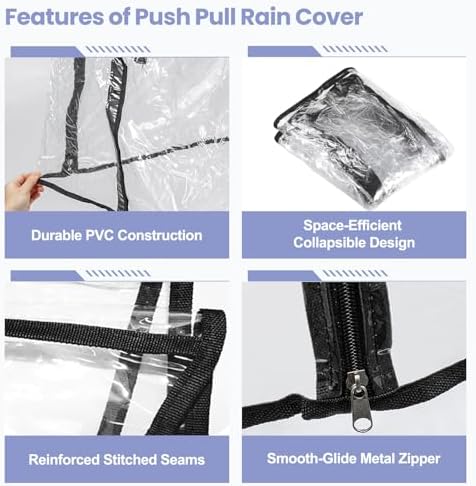 Heavy duty waterproof cover installed on folding camping wagon
