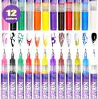 Nail Art Pens, 12 Colors 0.5mm Fine Tip Water-Based Quick-Dry Pens for DIY Nail Design, Doodles & Outlines – Nail Art Kit for Kids, Teens & Beginners - Image 6