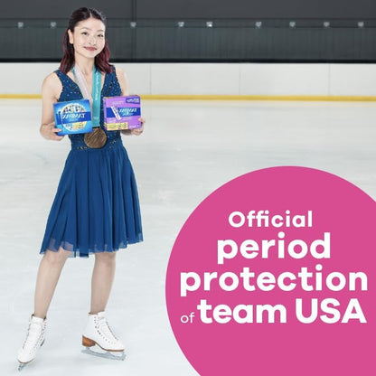 Tampax Radiant CleanSeal wrapper demonstrating quiet and easy disposal for period care.