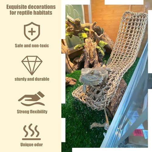 Two reptile hammocks arranged as a multi-level climbing habitat