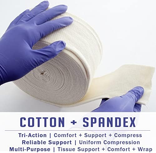 EVERLIT stockinette tubing applied to a knee for light to moderate tissue support.