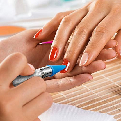 Premium Blulu wax head tips demonstrating the detailed dimensions of the metal threading and wax body