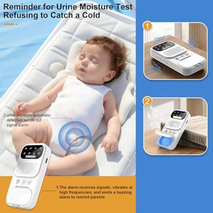 Bedside alarm receiver showing the illuminated ambient night light and push-button control panel interface