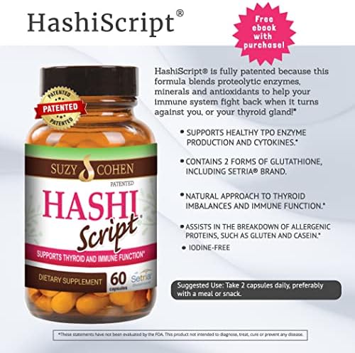 Script Essentials HashiScript Thyroid and Immune Support 60 capsules front view showing original label