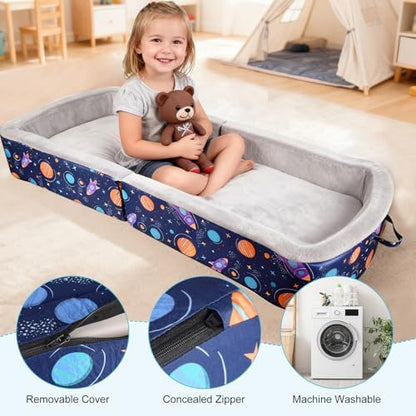 TDKDHoming travel bed folded in half for compact space-saving storage