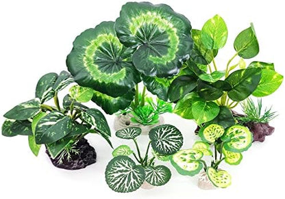 Package view of the Vtapliea five-piece realistic tall artificial plants set for aquascaping