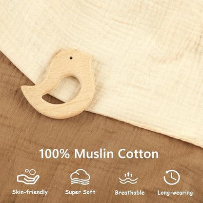 Hooyax brown wheat muslin fabric texture close up
