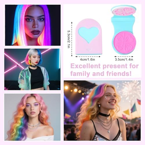 Water-soluble temporary hair chalk packaging box highlighting festive gift ideas