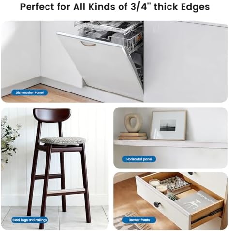 Transparent edge protector on kitchen drawer front