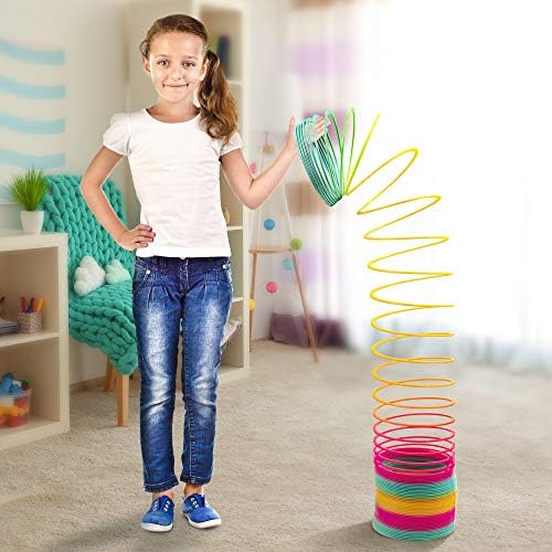 Srenta six inch rainbow coil spring packaged cleanly highlighting the authentic brand details and durable plastic structure.