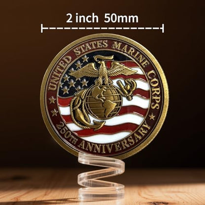 Lastikor United States Marine Corps commemorative medal displayed inside a protective collector capsule