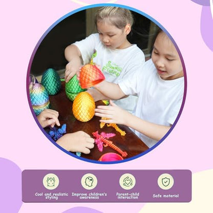 Someone holding the flexible 3D printed dragon figurine to demonstrate its fluid articulation and moving wings