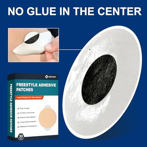 Tan color skin blending breathable cotton adhesive patch by Ceeport showing its flexible dimensions and round shape.