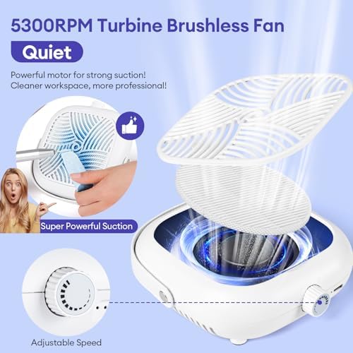 Portable nail tech dust extractor with handle