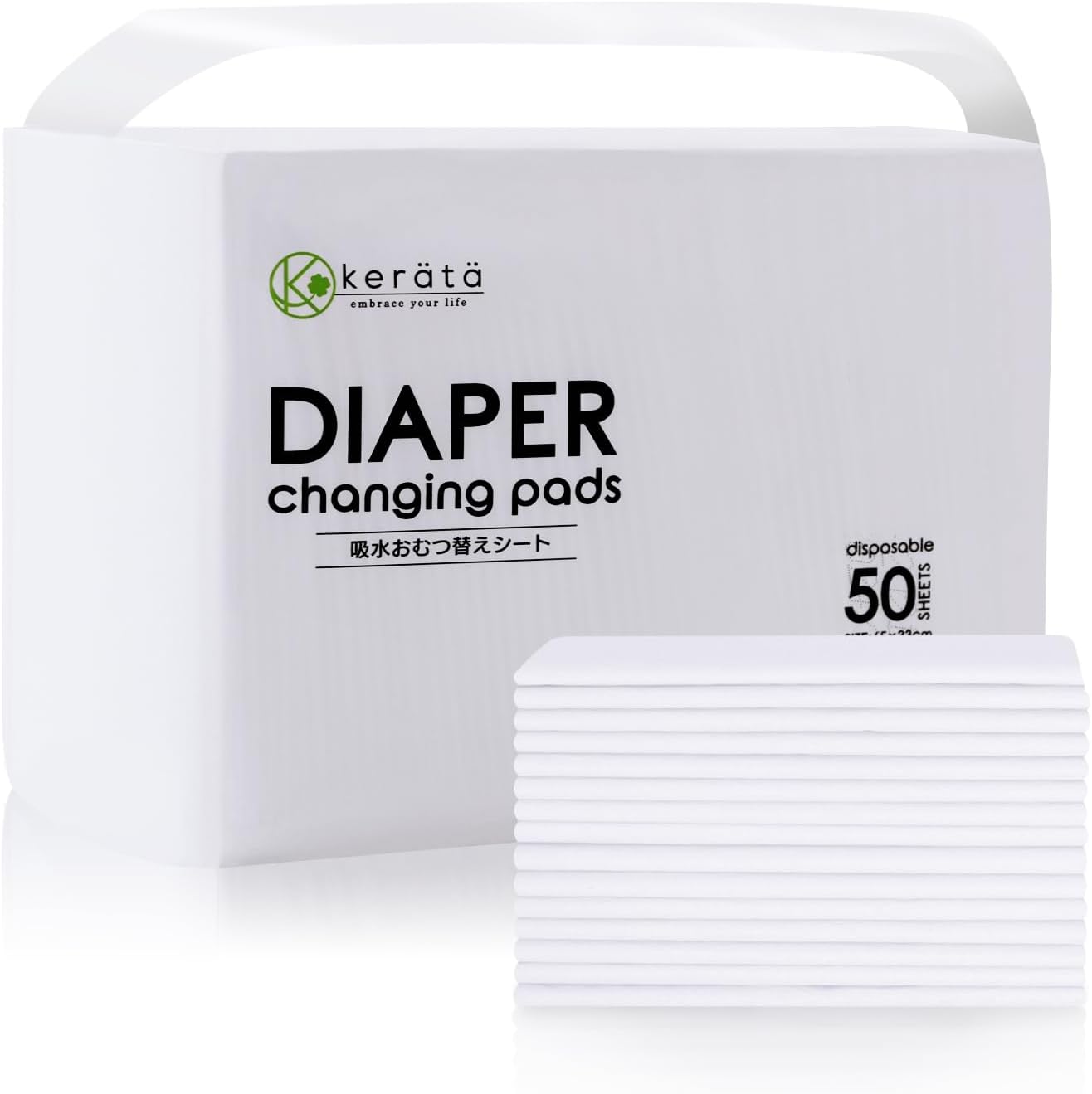 Kerätä disposable baby changing pads 50 pack front view