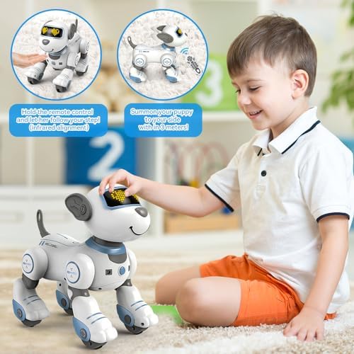VATOS Remote Control Robot Dog Toy for Kids - Interactive Touch & Follow 17 Functions Robot Dog Pet, Programmable Smart Walking Puppy Intelligent Dancing Dog Robot Toys for Girls 3-12 Gifts - Image 4
