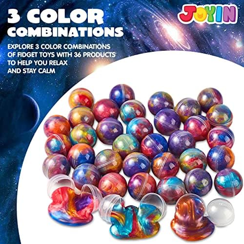A child stretching the non sticky mess free blue and purple galaxy slime.