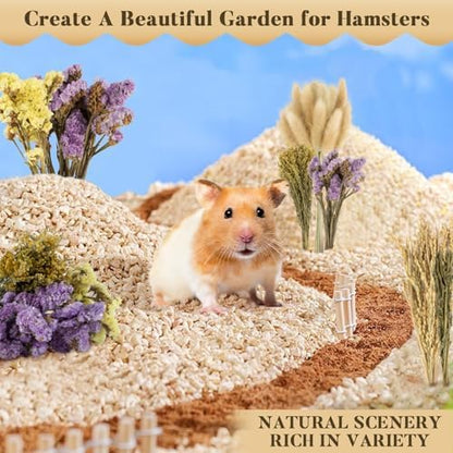 Sukh 60Pcs Nature Flower Herb Hamster Bedding - Cage Enclosure Habitat Decor Mate Small Animal Natural Ear of Grain Sprays for Syrian Dwarf Hamsters Gerbils Rabbit Other Pets - Image 7