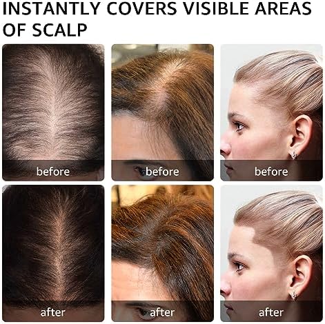 Dark brown hairline powder swatch on skin