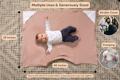 Evergrwn sage green nursing cover folded with matching pouch